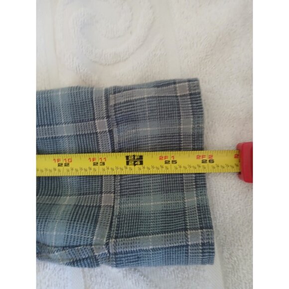Wrangler Mens 2XL Casual Button Up Shirt Flannel Blue Plaid Long Sleeve Pockets - Picture 8 of 10